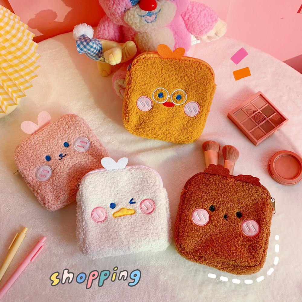 Bentoy Milkjoy ถุงผ้า สำหรับใส่ผ้าอนามัย ลายหมี กระต่าย ส้ม ดอกไม้น่ารัก สไตล์เกาหลี สำหรับสตรี