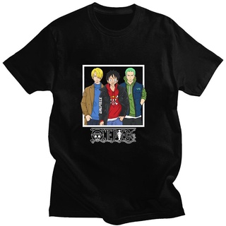 [100% Cotton] เสื้อยืดแขนสั้นลําลอง ผ้าฝ้าย ทรงหลวม พิมพ์ลายการ์ตูนอนิเมะ One Piece Roronoa Zoro Luffy Youth แฟชั่นฤดูร้