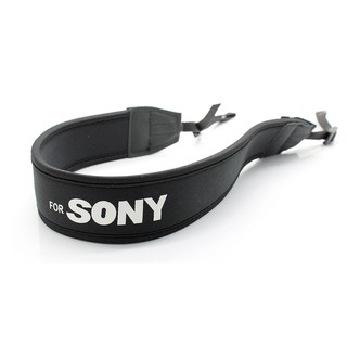 For Sony สายคล้องกล้อง แบบนิ่ม Neoprene รุ่น Sony (สายสีดำ/อักษรขาว) (1378)