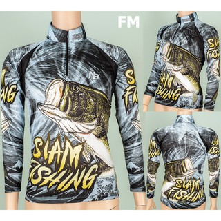 เสื้อตกปลา,ปั่นจักรยาน FM Gray BASS SIAM Fishing ป้องกันแสง UV