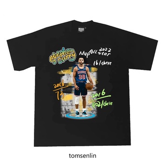 ผ้าฝ้าย 100%COTTON[Yootaaa] เสื้อยืดแขนสั้น ผ้าฝ้าย พิมพ์ลาย NBA Stephen Curry ทรงหลวม ใส่สบาย แฟชั่นสไตล์ฮิปฮอป 2022 si