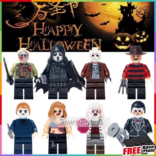 มูลค่าชุดฮาโลวีน Minifigures Zombie Girl Michael Myers Scream Billy Freddy ของเล่นของขวัญ Mini Figures WM6003