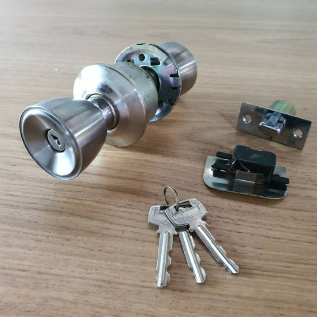 ลูกบิดประตู ทรงกรวยสีเงิน (1 แถม 1)