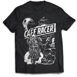 เสื้อยืด พิมพ์ลายรถจักรยานยนต์ Cafe Racer Biker QW246VB สําหรับผู้ชาย