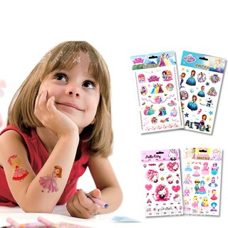 3D Color Children Cartoon Tattoo Sticker เจ้าหญิงน้ำแข็ง/วินนี่เดอะพูห์