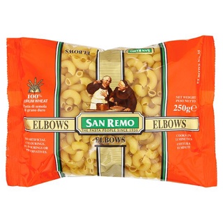 🔥ลดตาแตก🤩!! ซัน เรโม เอลโบว์ เส้นพาสต้า 250กรัม San Remo Elbows Pasta 250g