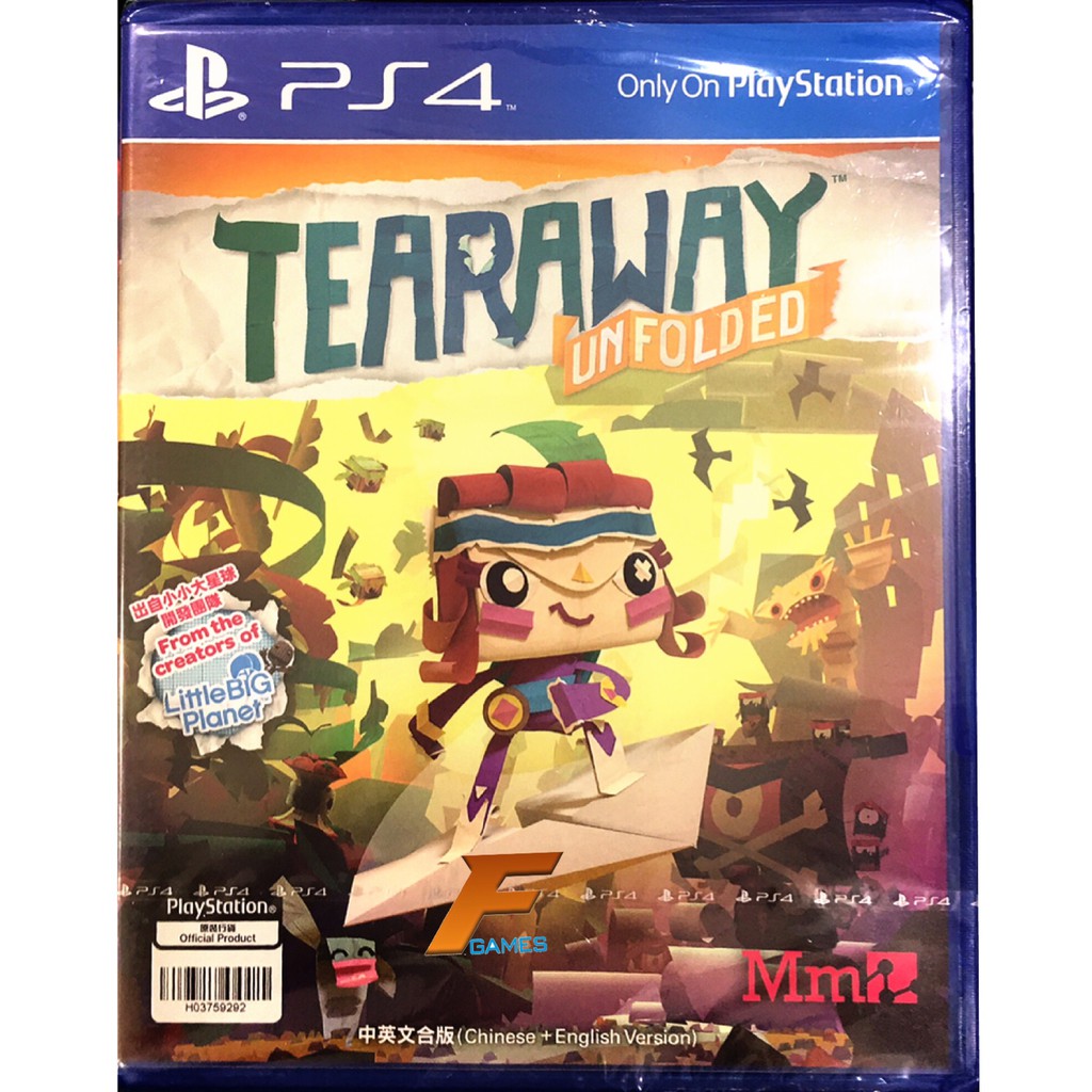 PS4 Tearaway Unfolded (ALLZONE)( English) แผ่นเกม ของแท้ มือ1 มือหนึ่ง ของใหม่ ในซีล แผ่นเกมส์
