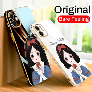 เคสไอโฟน iPhone 12 Pro Max 12Pro 12 Mini 11 Pro Max 11Pro เคสโทรศัพท์มือถือ TPU นิ่ม ขอบสี่เหลี่ยม ลายการ์ตูนสโนว์ไวท์ เด็กผู้หญิงน่ารัก หรูหรา