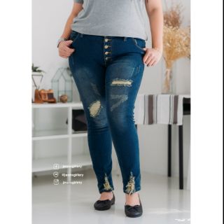 MJ1 - SuperSoftJeans กางเกงยีนส์ยืดสาวอวบ กางเกงยีนส์ไซส์ใหญ่