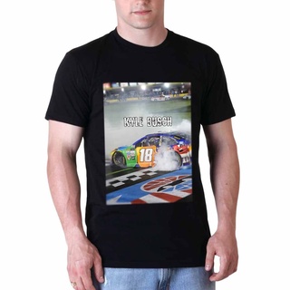 เสื้อยืดผ้าฝ้ายพิมพ์ลายแฟชั่นเสื้อยืด ลาย Kyle Busch Nascar Racing