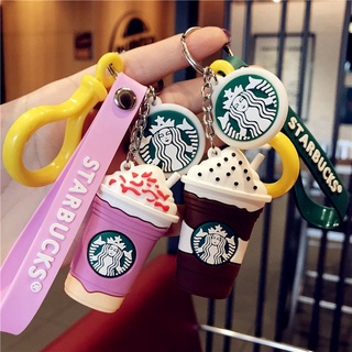 พวงกุญแจ จี้การ์ตูนหมี Starbucks น่ารัก สําหรับห้อยกระเป๋า แก้วกาแฟ ชานม