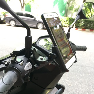 ที่จับโทรศัพท์มือถือแบบอลูมิเนียมหนาMOTOWOLF ของแท้ สำหรับHonda click/Phone Holder bracket on the mirror for Honda Click