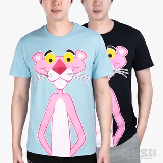 DOSH UNISEX T-SHIRTS PINK PANTHER  เสื้อยืดคอกลม แขนสั้น สีดำ-ฟ้าDPPMT5005-BL-LB