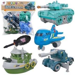 ProudNada Toys ของเล่นเด็ก เซต รถถัง เครื่องบิน เรือ ทหาร(ถอดประกอบได้) ASSEMBLED MILITARY SERIES NO.RL589-27D