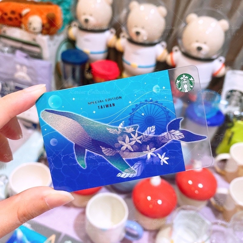 Starbucks Taiwan Ocean Blue Dream Mall Exclusive 2020 Collection Special Edition Whale Card 台ไต้หวัน