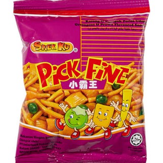 Pick Fine ขนมขาไก่มาเล ผสมถั่วลันเตา แบ่งขาย ซองเล็ก 14 กรัม x3 ซอง