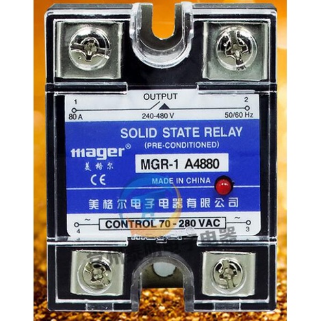 HB mager รีเลย์โซลิดสเตตเฟสเดียวของแท้ใหม่ AC-controlled AC 220VAC-AC SSR MGR-1 A4880 80A