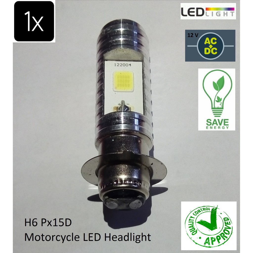 รถจักรยานยนต์หลักด้านหน้าไฟ LED H6 P15D ACDC 12V 2LED COB Beat Mio Jupiter