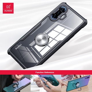 XUNDD เคสโทรศัพท์สำหรับ Xiaomi Redmi K40 Gaming โปร่งใส กันกระแทก ถุงลมนิรภัย พร้อมแหวนนิ้ว