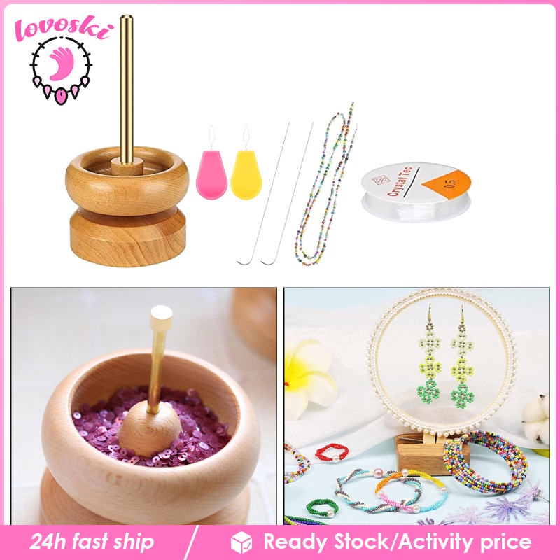 LOV.10]] Wooden Bead Spinner Beads Loader Quickly DIY Spinning