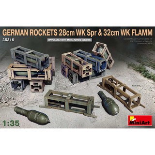 โมเดลอุปกรณ์จำลอง MiniArt 1/35 MI35316 German Rockets 28cm WK Spr &amp; 32cm WK Flamm