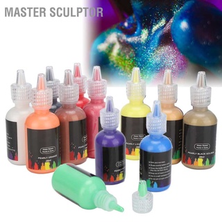 Master Sculptor 12 Colors Face Paint Pearly Lustre DIY Makeup Nail Art Water Based Body for Stage Performance