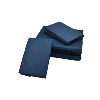 LOFTYSOFT ชุดผ้าปูที่นอน 5-6ฟุต Cotton Silk 550 เส้นด้าย Crystal Collection - Royal Blue