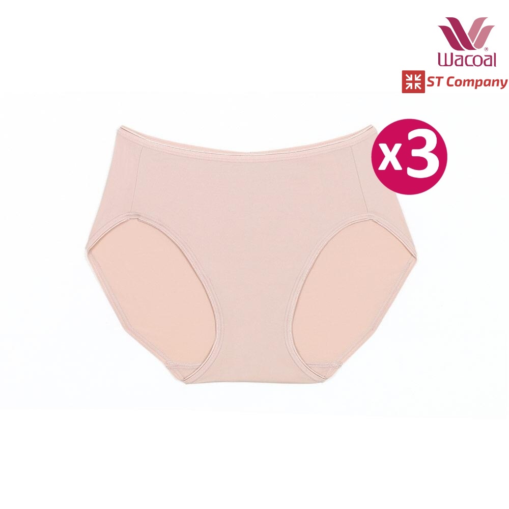 กางเกงใน Wacoal Super Soft Short ทรงเต็มตัว เอวสูง สีเนื้อ Nude (3 ตัว) รุ่น WU4992 ขอบเรียบ กางเกงในหญิง วาโก้ เต็มตัว