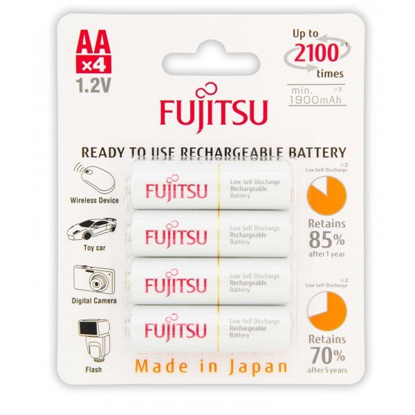 ถ่านชาร์จFujitsu AA 2000mAh แพ็ค 4 ก้อน