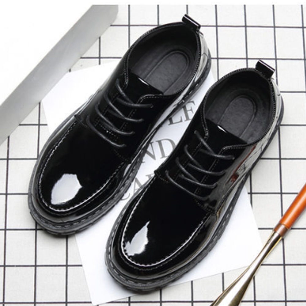 รองเท้าหนังแก้ว หนังเทียม คัชชูชาย ใส่ทำงาน ใส่ลำลอง แบบผูกเชือก