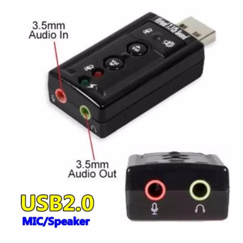 ซาวด์การ์ด การ์ดเสียงUSB2.0 Sound Card Adapter Audio 3D 12Mbps Virtual 7.1
