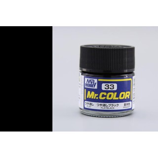 สีสูตรทินเนอร์ Mr.Hobby สีกันเซ่ C33 Flat Black 10ml