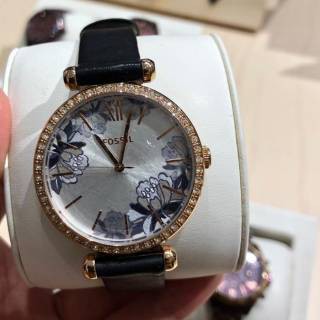 นาฬิกา  FOSSIL Model:Bq 3572 Tillie นาฬิกาข้อมือสายหนังสีเทา(ของแท้100%)