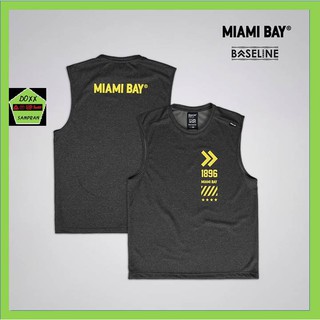 Miami bay เสื้อแขนกุด ชาย  รุ่น Base line สีทอปดำ