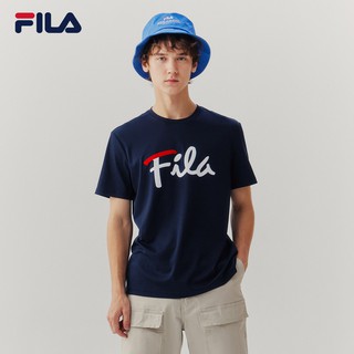 Fila เสื้อยืดแขนสั้น ผ้าฝ้าย สําหรับผู้ชาย และผู้หญิง คู่รัก