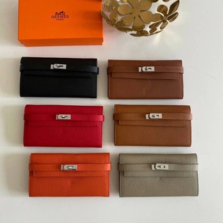 ❌Sale2590สีละใบสวยงามมาก❌ปกติ 5990 Kelly Depliant Medium wallet พร้อมส่ง หนังแท้ทั้งใบ อะไหล่เงินวาวสวยมาก หนังนิ่มสุ