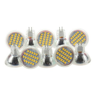 10 ชิ้น Mr 11 Gu 4 Warm White 3528 Smd 24 Led ไฟสปอตไลท์สําหรับติดตกแต่งบ้าน 1 W 12v