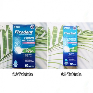 เม็ดฟู่ ทำความสะอาดฟันปลอม รีเทนเนอร์ 3 Minute Denture Cleanser Whitening, Extra Fresh Plus Scope (Fixodent®)