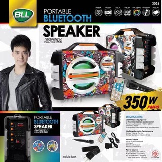 BLL 3026 Portable Speaker System (350W) ลำโพงเสียงดี พร้อมไมค์