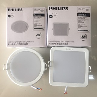 โคมดาวน์ไลท์  LED 4นิ้ว 9W กลม,เหลียม รุ่น Meson เดย์ไลท์ PHILIPS