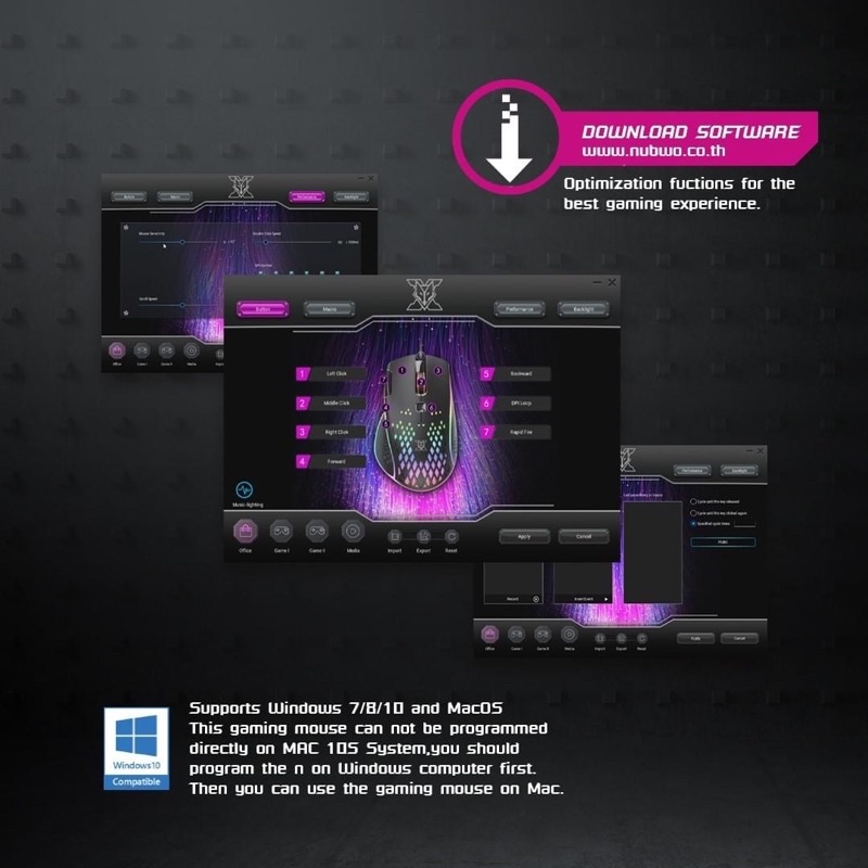 NUBWO X42 SOLAKA GAMING MOUSE เมาส์มาโคร เมาส์เล่นเกมส์ เมาส์เกมมิ่ง