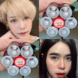 คอนแทคเลนส์ มีอย.ไทย รุ่น Pony สีเทา/ตาล Gray/Brown ลายฮิต สายนัว มีค่าสายตา (0.00)-(-10.00)