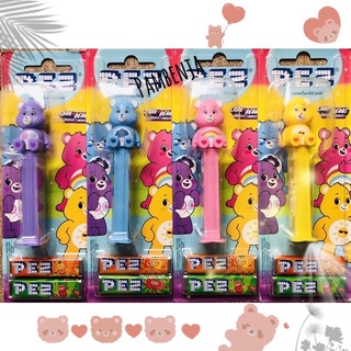 PEZ (เพซ) ลูกอมรสผลไม้ พร้อมแท่งการ์ตูนหัวโต ลาย Care Bears 🍬