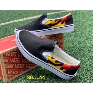 รองเท้าสลิปออน Vans Slip On ลายไฟ Size 36-44 แถมกล่อง สินค้าถ่ายงานจริง