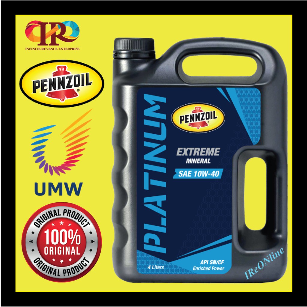 PENNZOIL SAE 10W-40 ENGINE OIL PLATINUM EXTREME 4L