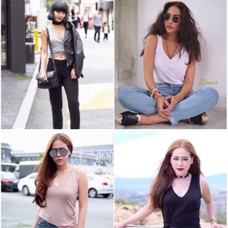 เสื้อแขนกุดผ้าเรย่อนTopshop ใส่เเมทกับกางเกงยีนส์เท่ๆ