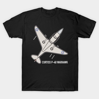 เสื้อยืด พิมพ์ลายเครื่องบิน Curtiss P 40 Warhawk WW2 (2) สําหรับผู้ชาย และผู้หญิงSize S-5XL