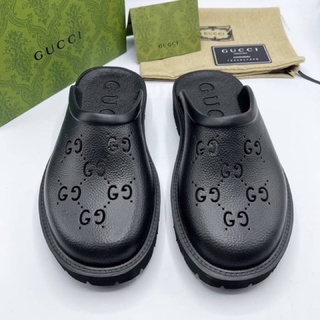 รองเท้า CUCCI RUBBER HEEL SS21 Black รองเท้าแตะแบบสวม ส้น 2CM