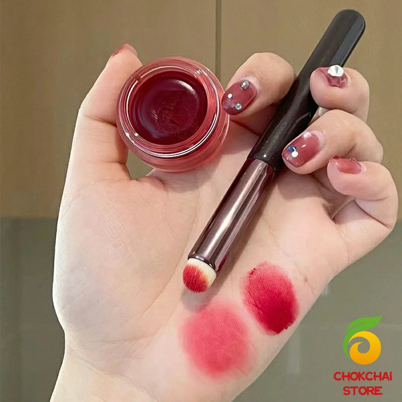 Chok แปรงแต่งหน้าพร้อมปลอก หัวกลม แบบพกพา แปรงทาลิปสติก คอนซีลเลอร์ อเนกประสงค์ ทาลิปฟุ้งสไตล์เกาหลี นุ่ม - รูปที่ 4