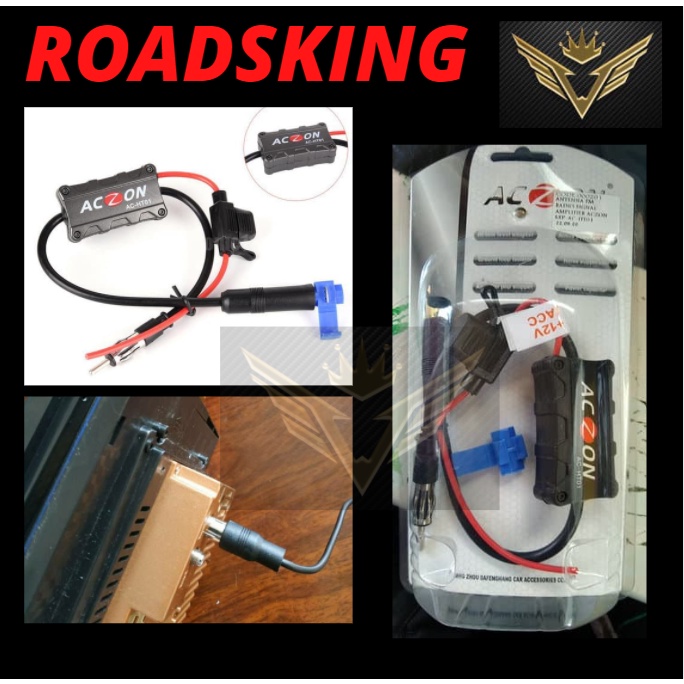 FM 88-108MHz ANDROID เสาอากาศรถยนต์สัญญาณ Booster วิทยุ Amplifie ACZON AC-HT01